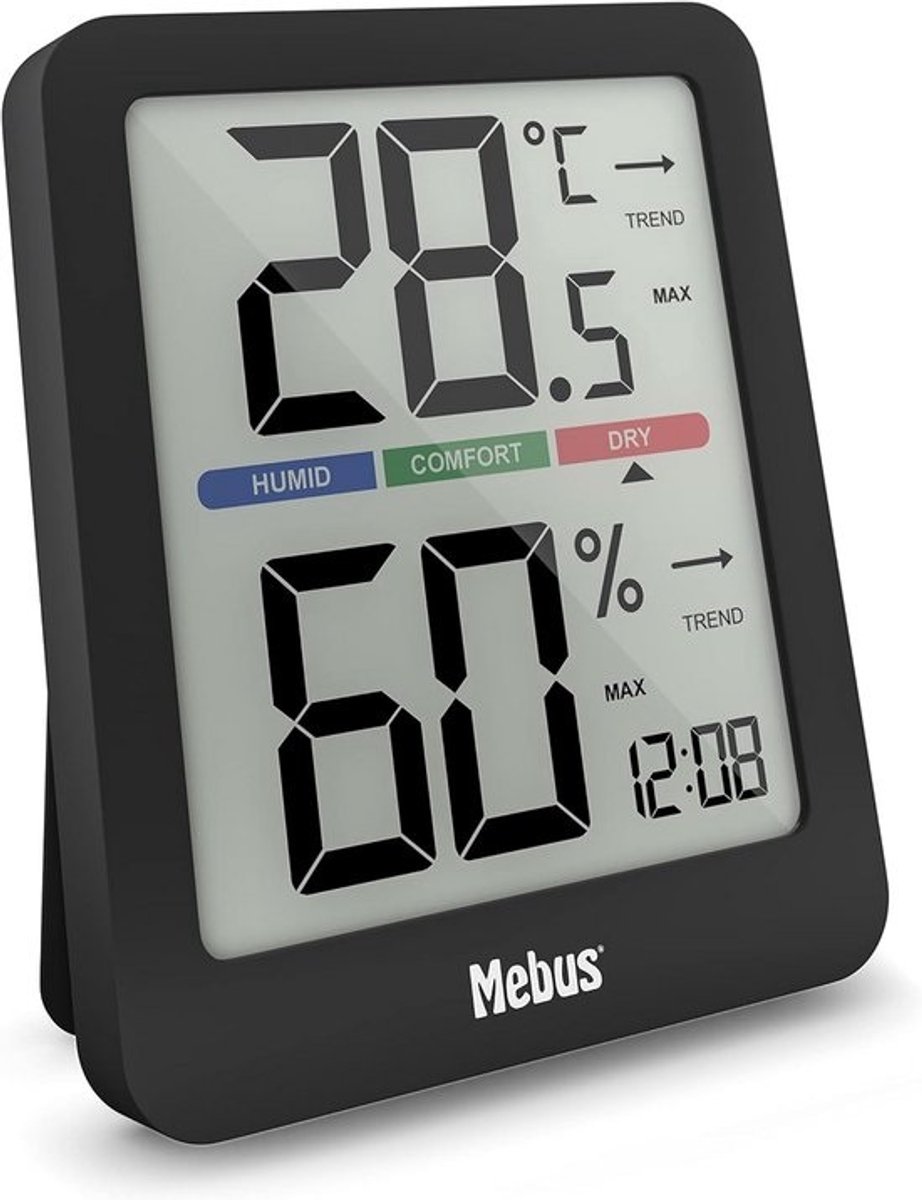 Digitale Klimaatstation Binnen: Thermometer, Hygrometer, Klok en Comfortindicator
