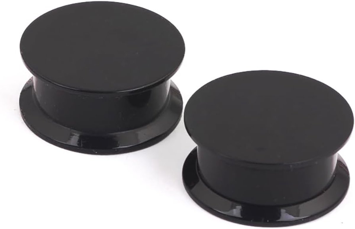 2 stuks zwart 5mm (4G) Double Flared Tunnel Plug Oorbellen Acryl Platte Oor Expanders met Interne Draden Verkocht in Paren Ear Expanders Stijlvolle Unisex Doorboord Oor Expander Oorbellen