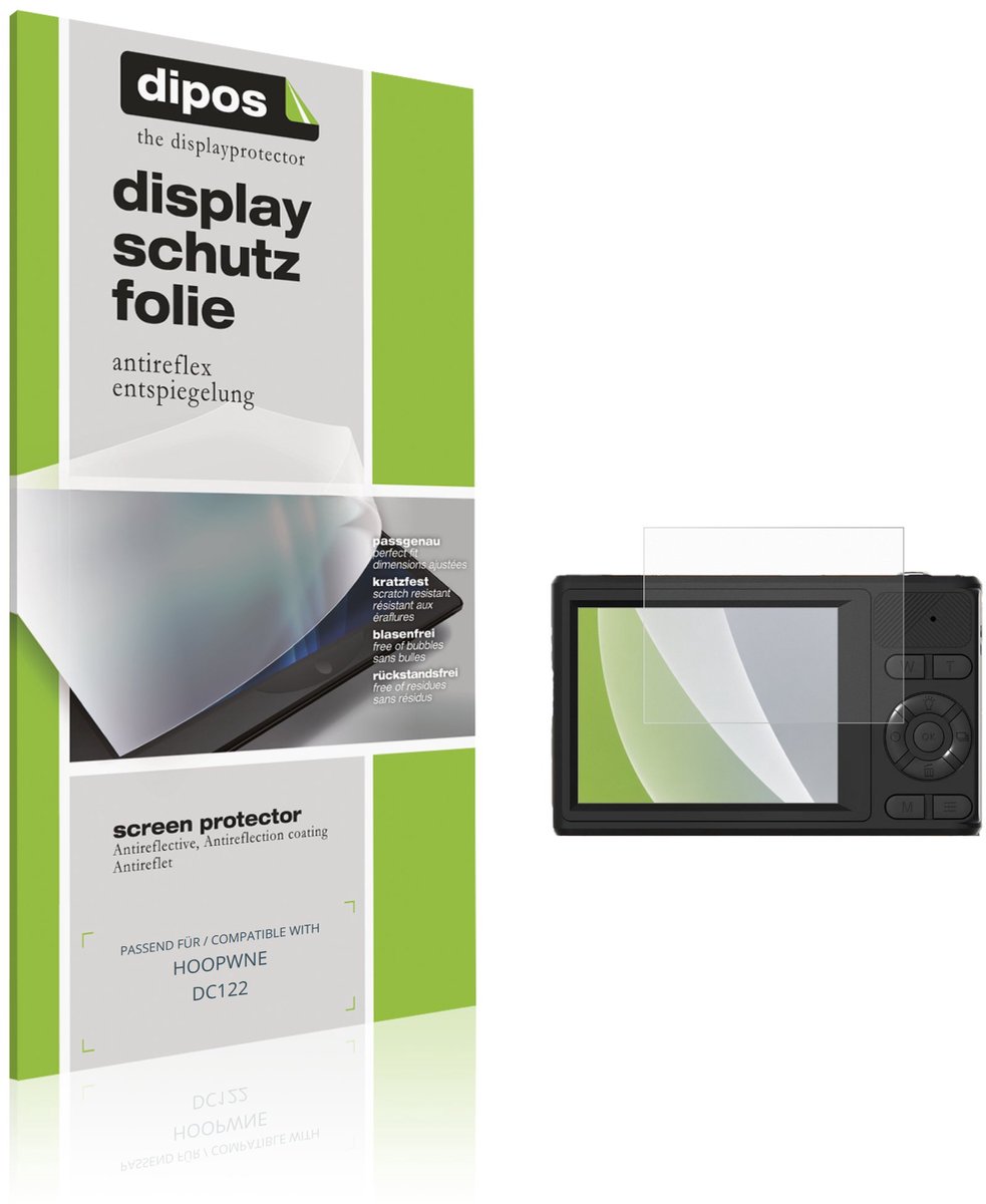 dipos – 4x Matte Beschermfolie geschikt voor HOOPWNE DC122 | Krasbestendige & antireflecterende Screenprotector Ultra-Thin