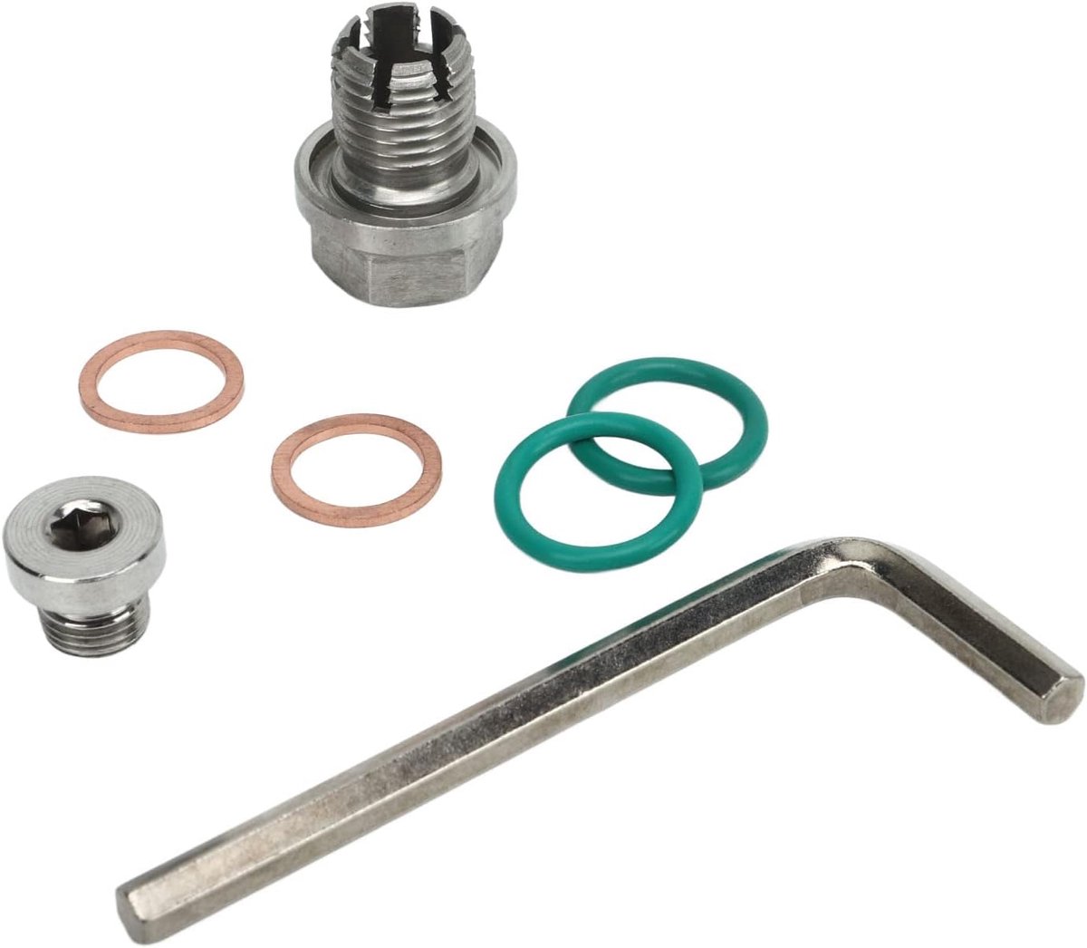 Beschermingsplug Motoroliecarter Extra Grote Piggyback-aftapplug Zelftappende Oliepanschroefdraadreparatiesets met Inbussleutel O-ringpakking (M12.1-1.5x15mm)