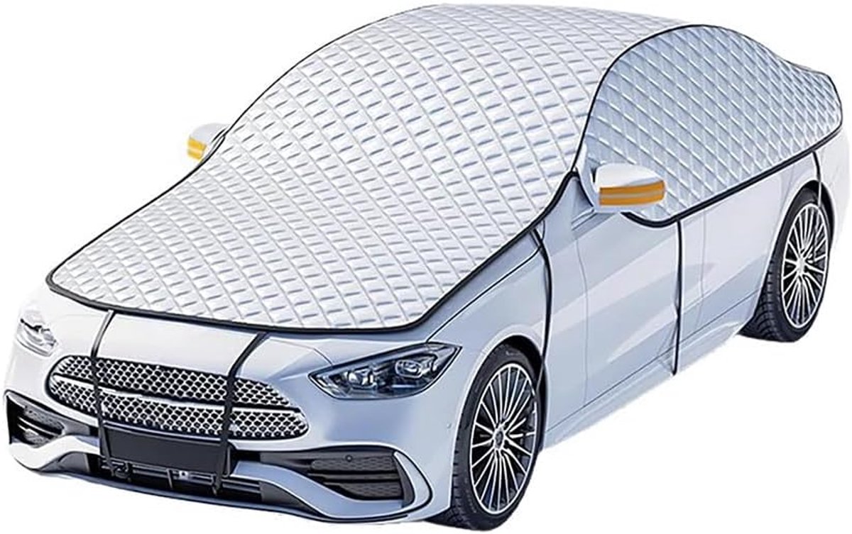 HisKes Anti vries deken auto - Antivries autodeken - Zonnescherm voor de voorruit - autohoes tegen hagel - IJsdeken - Sneeuwdeken - Autohoes tegen hagel voor SUV - Voorruithoes - Zonnescherm voor de auto - Voorruitbeschermer - 450*230 cm - Zilver