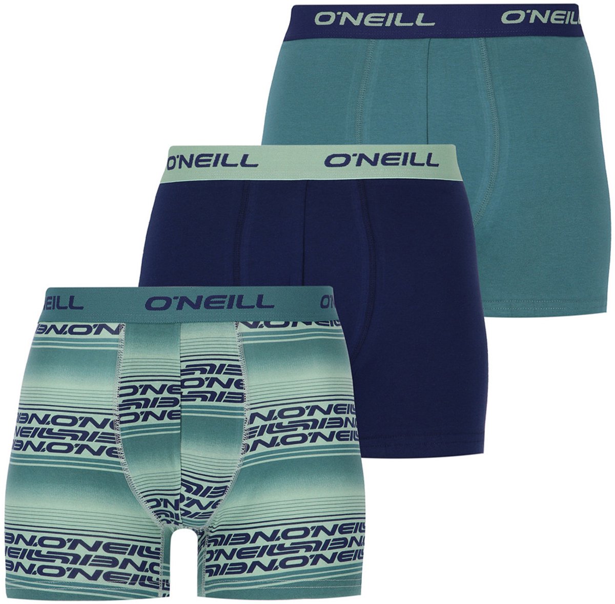 O'Neill 9-Pack – O’Neill Boxershorts – Heren – Katoen – Text Gradient – Groen