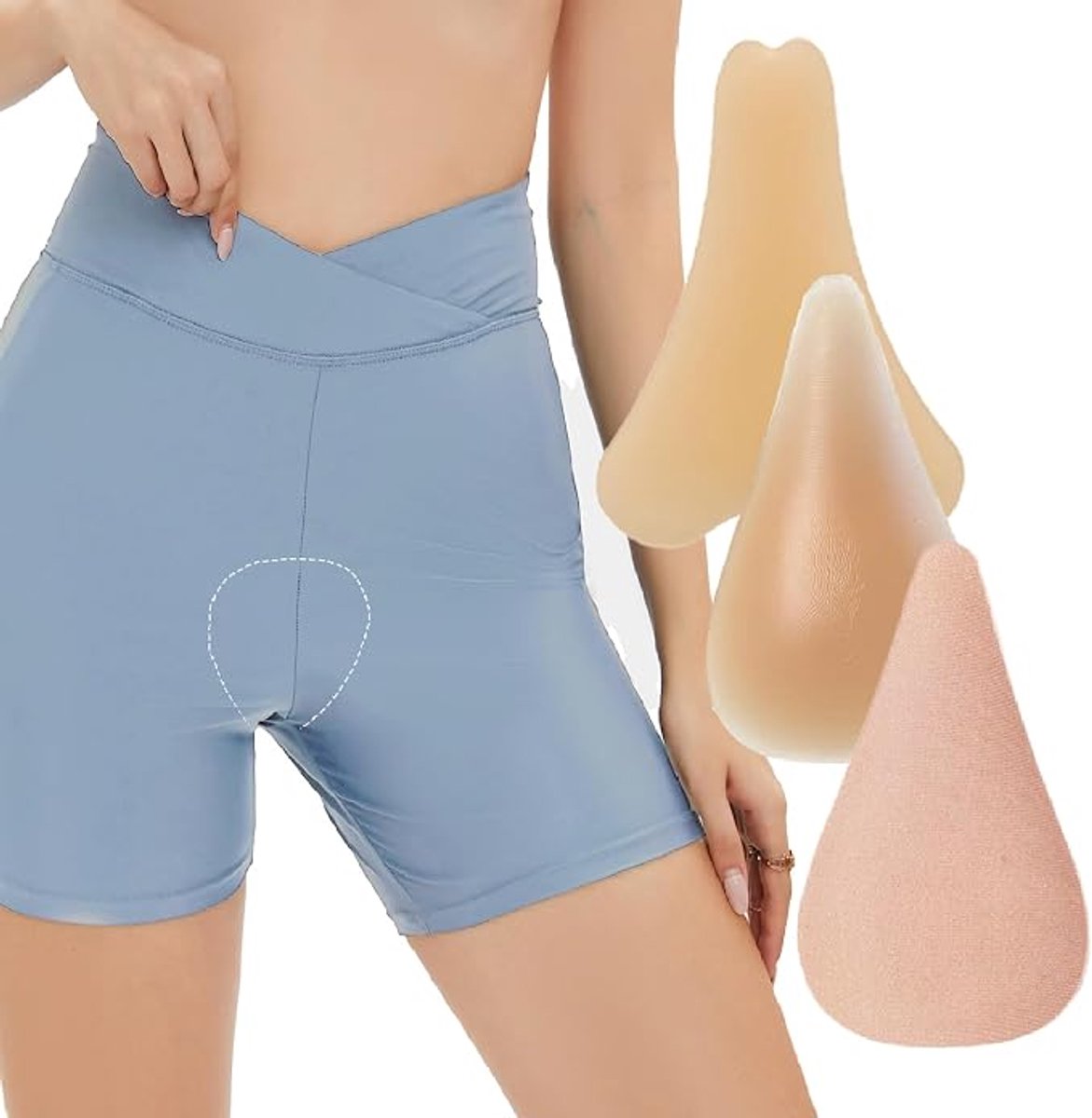 3-pack herbruikbare siliconen camelteen concealer - naadloze zelfklevende beschermers voor vrouwen, onzichtbare zachte pads voor badmode/bikini/yogabroek/legging, antislip comfortabele dekking