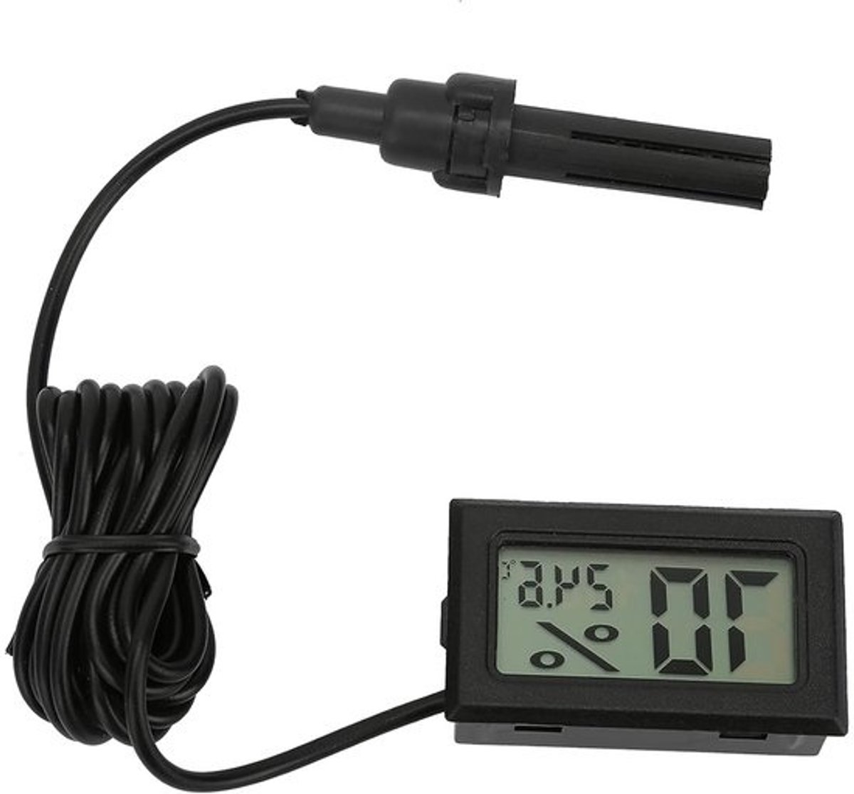 Digitale LCD Binnen Buiten Temperatuur en Vochtigheidmeter met Sensor