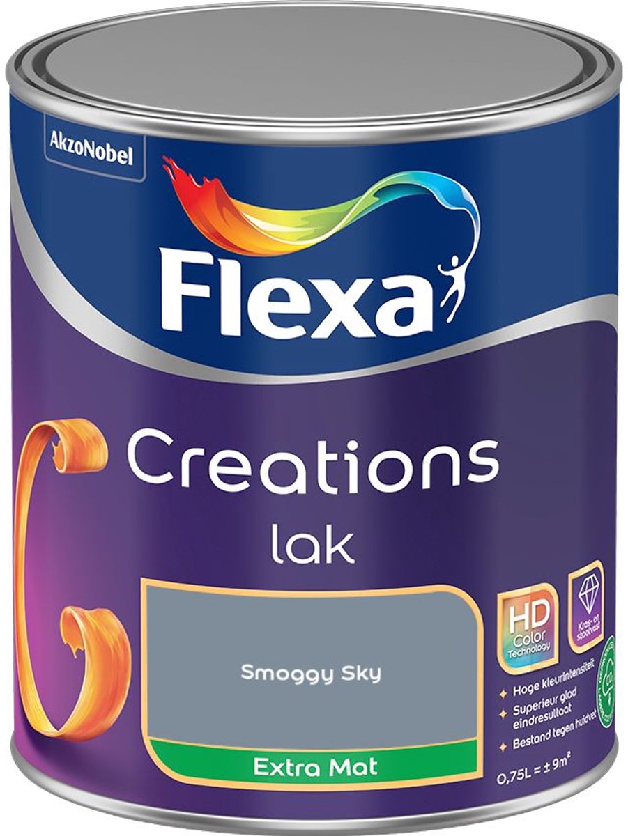 Flexa - Creations Lak Extra Mat - Smoggy Sky - 750 Ml - Kleur Van Het Jaar 2027