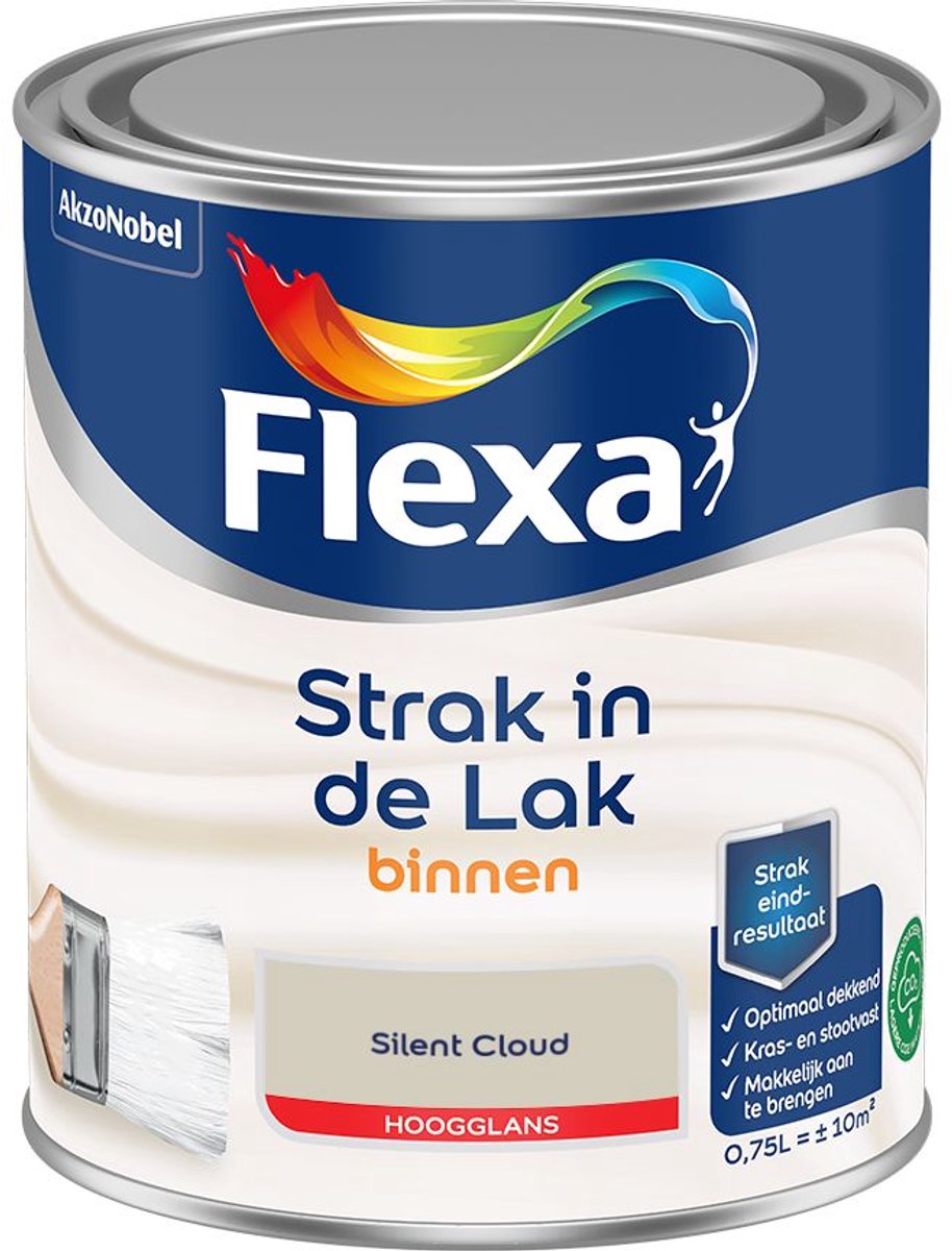 Flexa - Strak In De Lak Binnenlak Hoogglans - Silent Cloud - 750 Ml - Kleur Van Het Jaar 2027