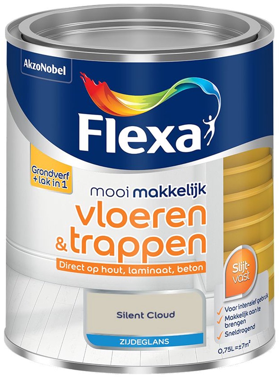 Flexa - Mooi Makkelijk Vloeren & Trappen Zijdeglans - Silent Cloud - 750 Ml - Kleur Van Het Jaar 2027