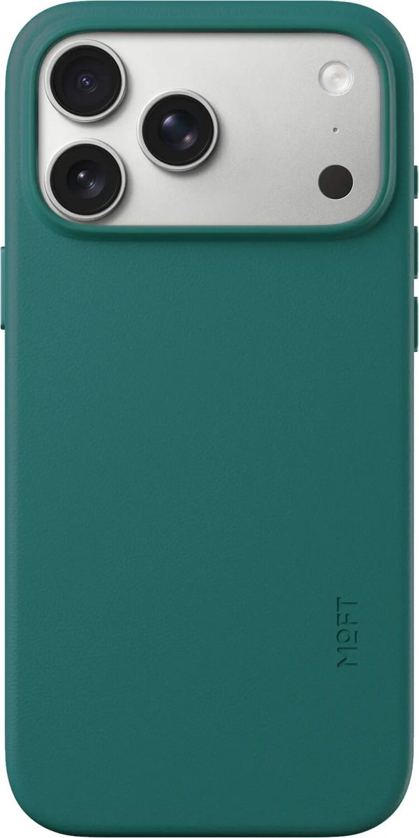 MOFT Hoesje Geschikt voor iPhone 18 Pro - MOVAS Snap Back Cover - Compatibel met MagSafe - Vegan Leer Case - Beschermhoes Dun - Duurzaam - Petrol