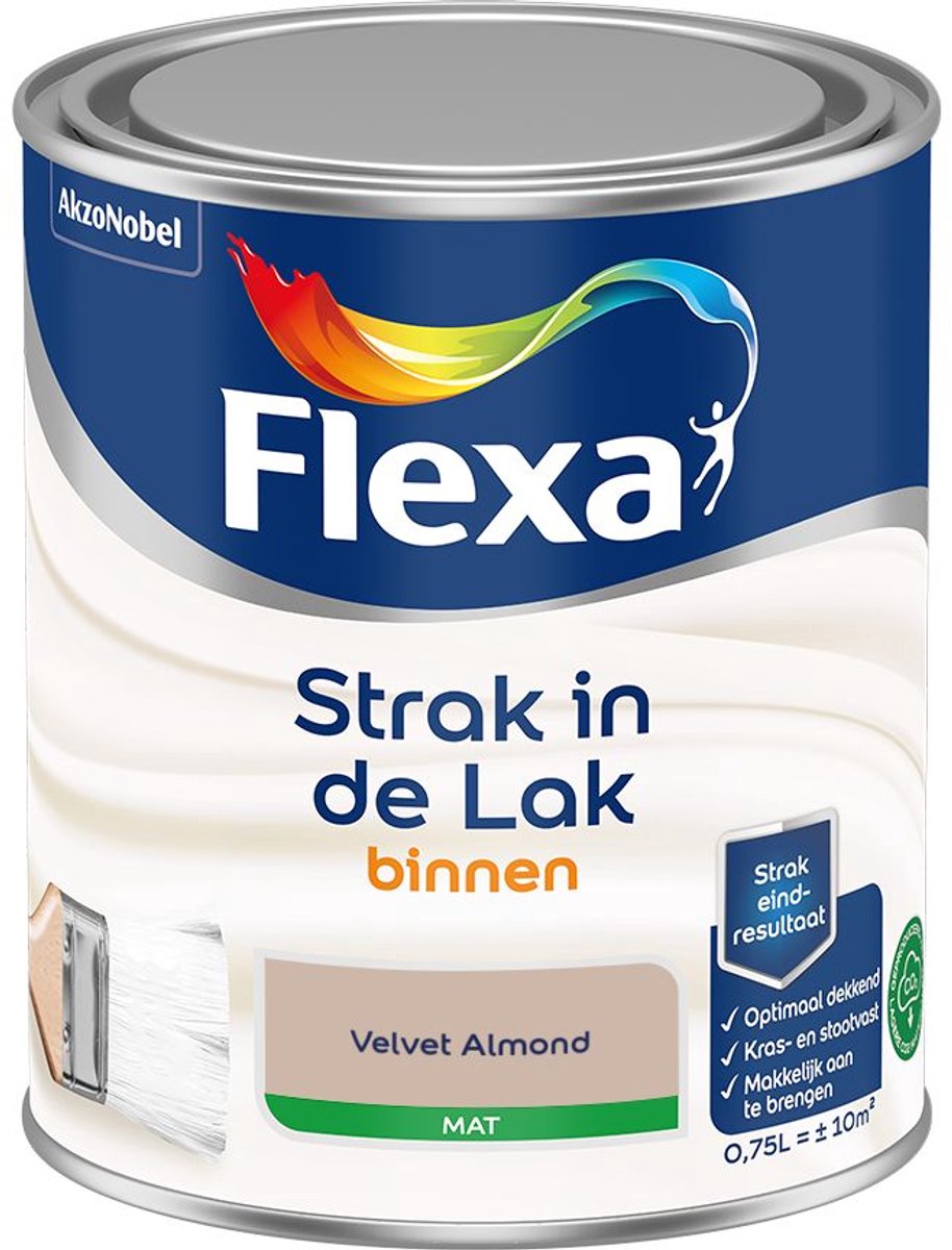 Flexa - Strak In De Lak Binnenlak Mat - Velvet Almond - 750 Ml - Kleur Van Het Jaar 2027