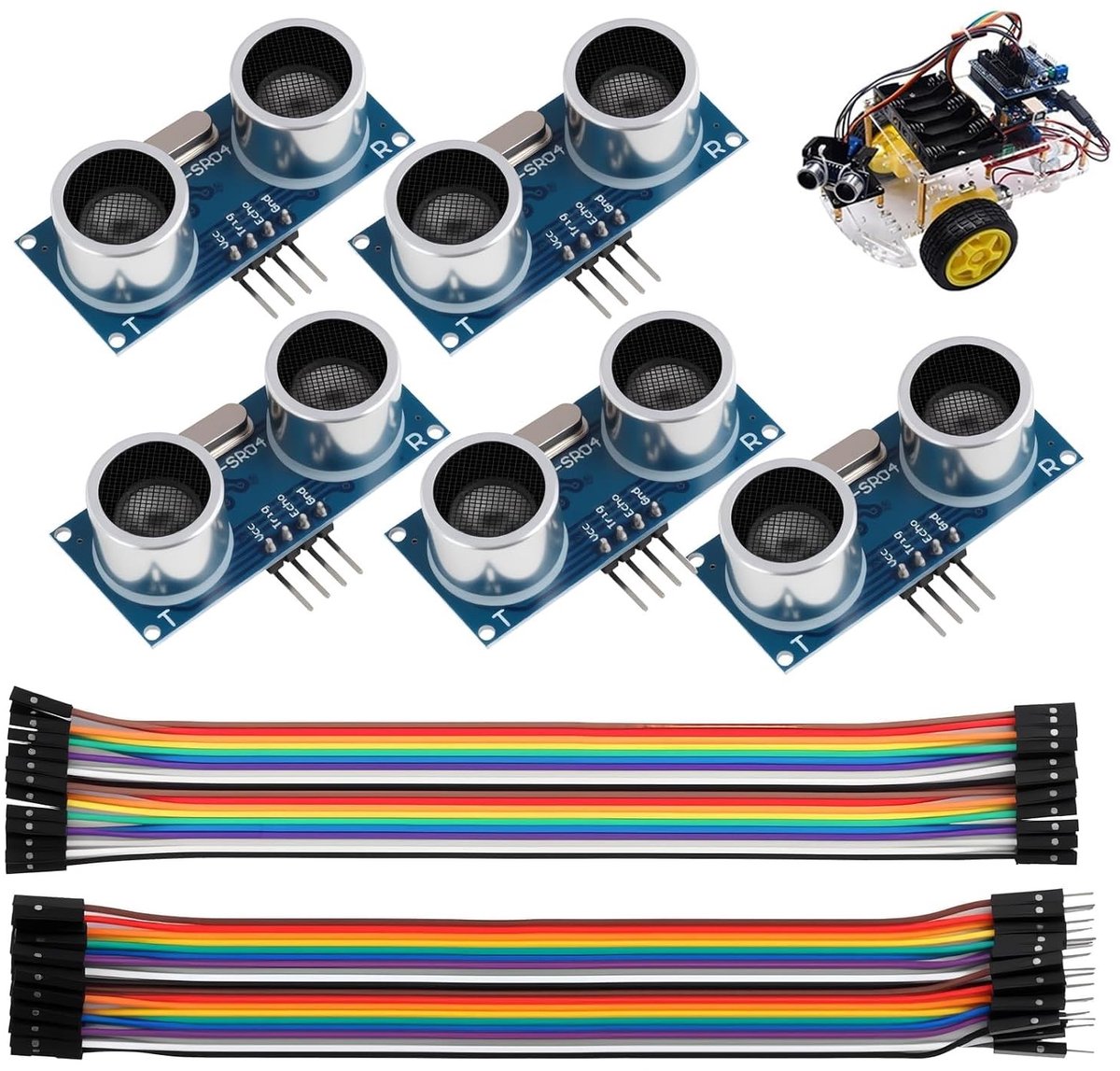 Set van 5 Ultrasone Afstandssensoren voor Arduino - Meetmodule voor Projecten en DIY Toepassingen met Nauwkeurige Metingen en Eenvoudige Installatie