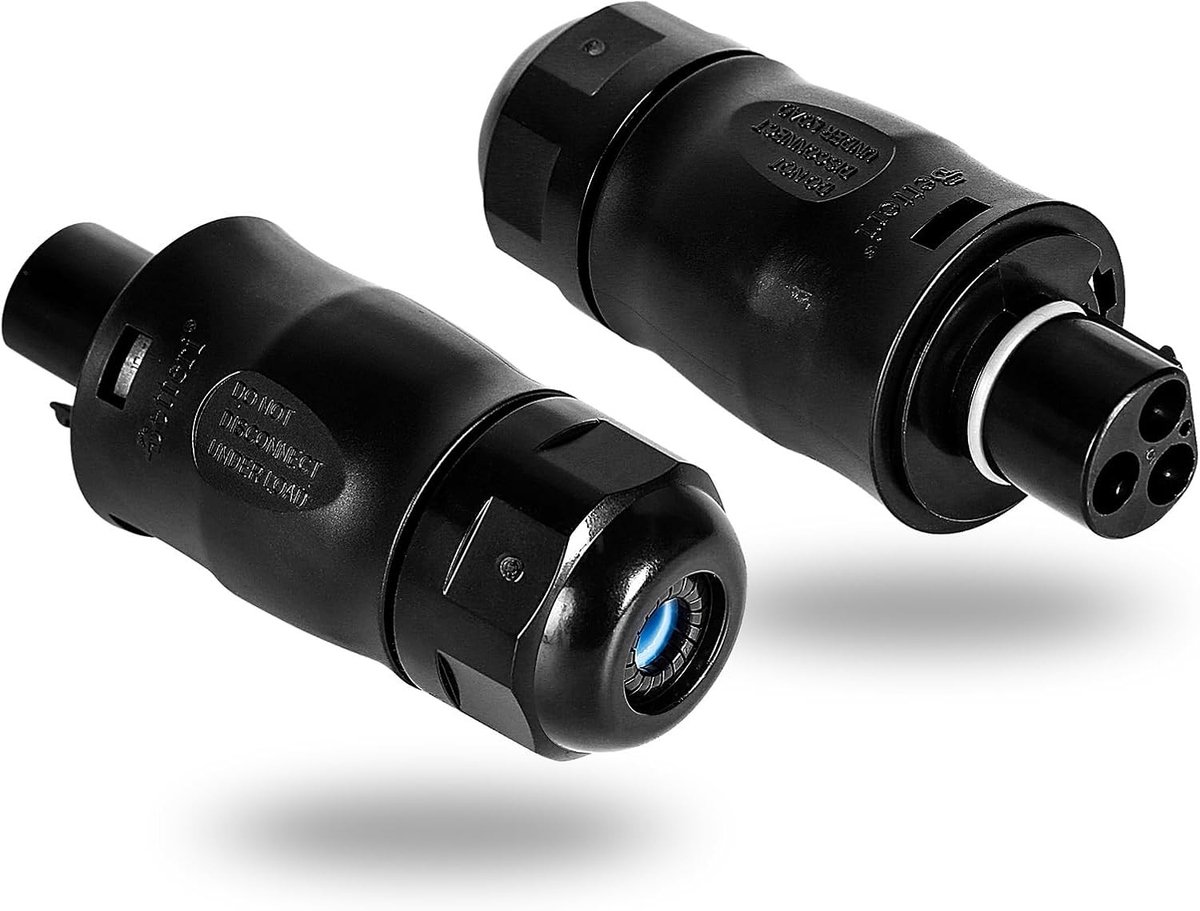Waterdichte AC 3 Polige Stekker voor Micro-omvormers, Compatibel met Deye en Hoymiles, Ideaal voor Buitengebruik en Duurzame Verbindingen