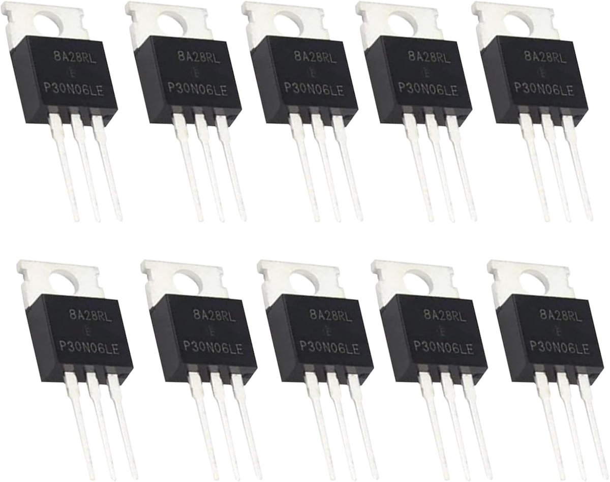 30A 60V N-Channel Power Mosfet TO-220 voor Arduino, ESD Bescherming, Transistor voor Audio en Vermogen (10 Stuks)