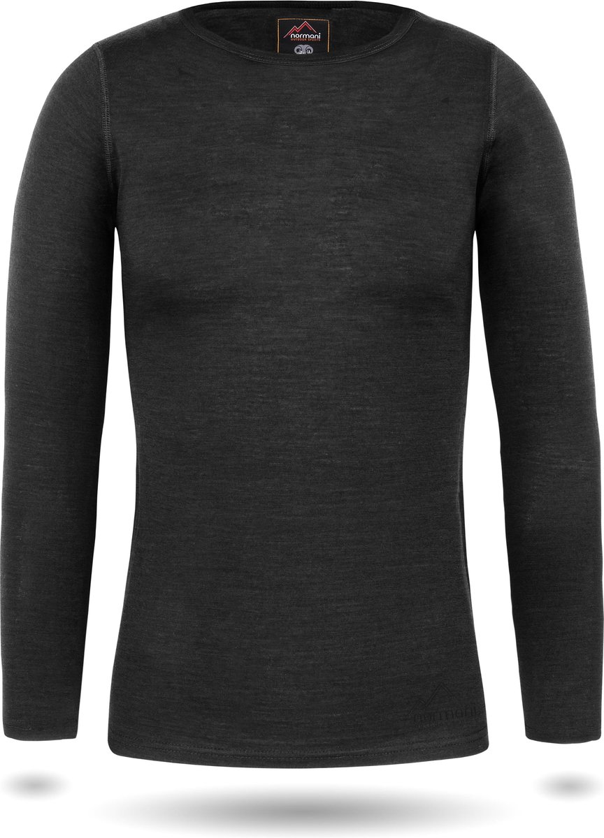 Dames-merino-shirt met lange mouwen „Mandurah“ Antraciet