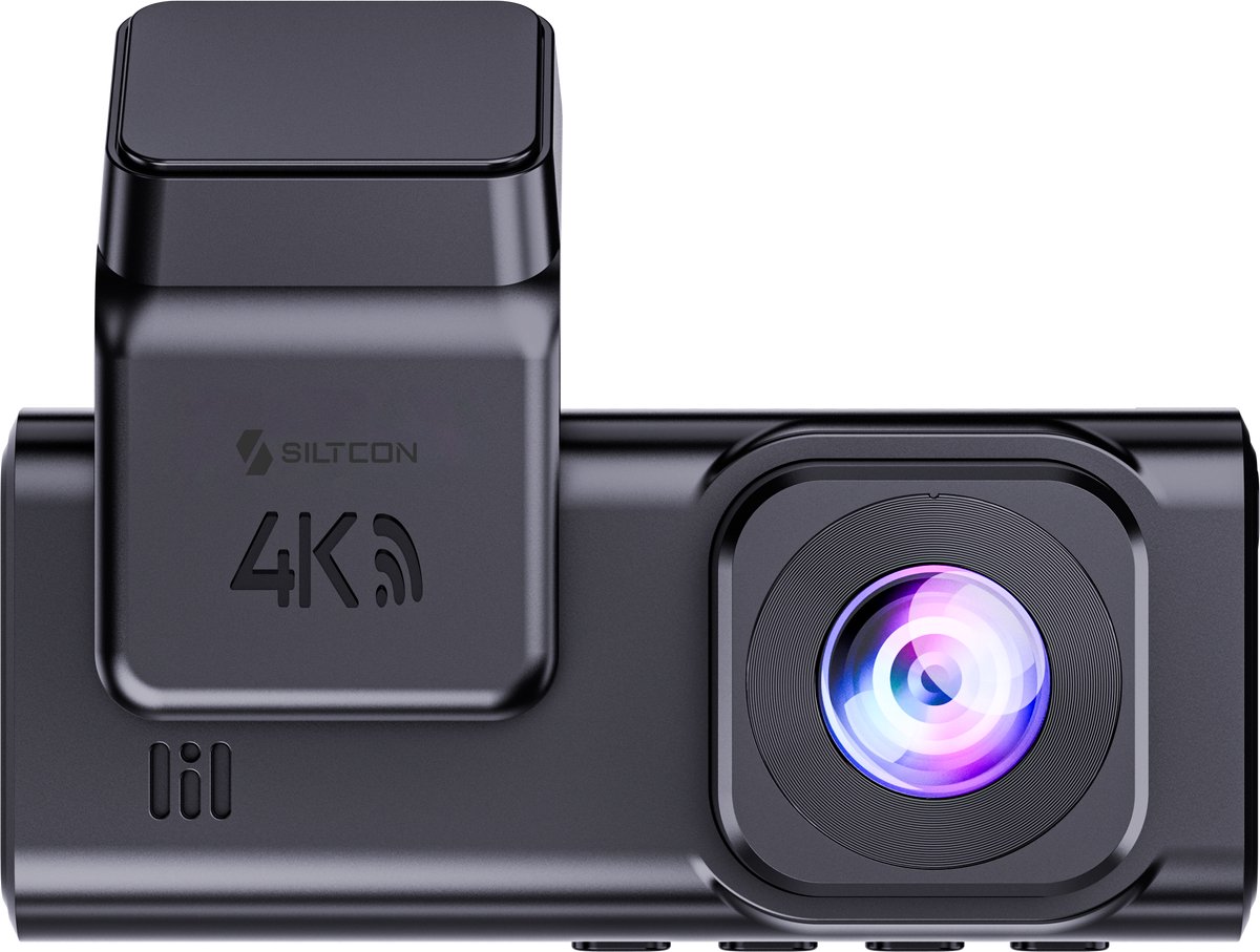 Siltcon® Dashcam 4K Ultra HD - 2K Achtercamera - Dashcam Voor Auto Voor en Achter - WiFi & App - Ingebouwde GPS - Nachtzicht - G-Sensor - Loop Recording – Auto Camera - Parkeermodus - 170° Groothoek - Incl. 64GB SD - Incl. Oplaadkabels Telefoon