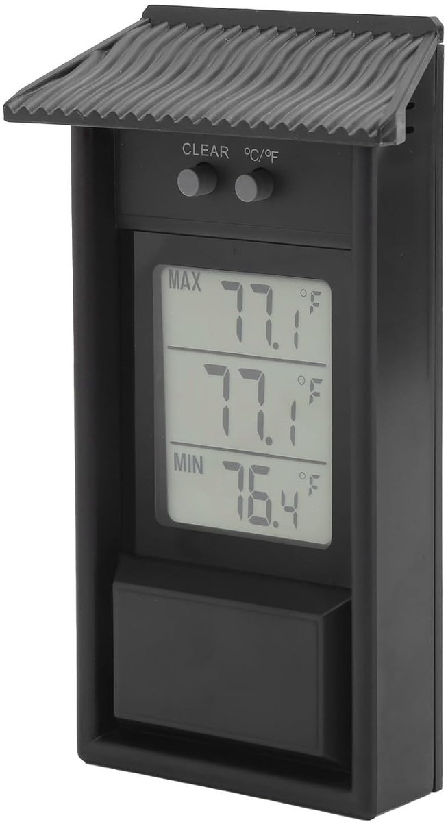 Digitale Thermometer voor Buiten - Waterdichte Temperatuurmeter voor Tuin en Kassen met Nauwkeurige Metingen