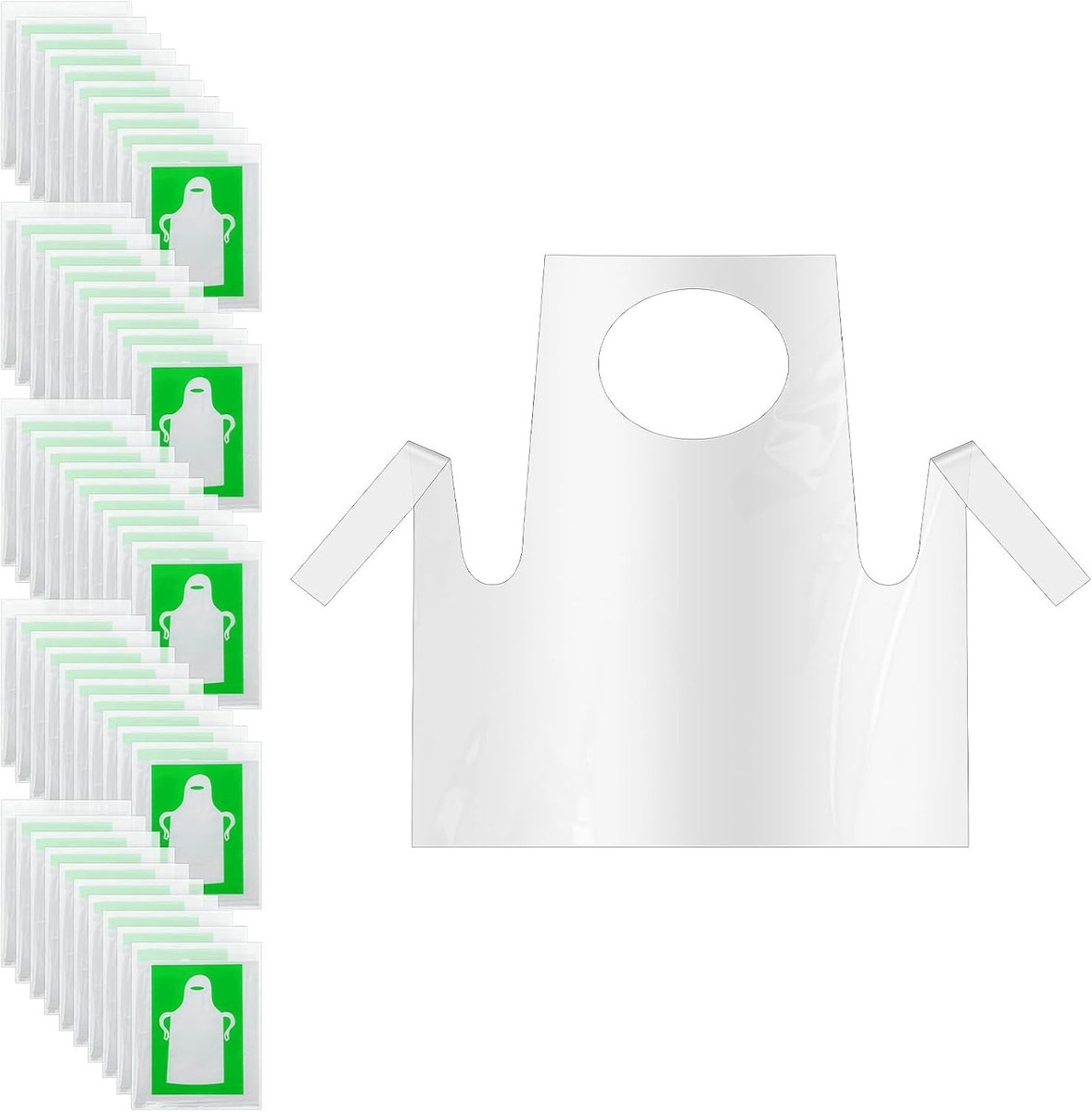 50 Stuks Wegwerp Schorten voor Kinderen - Plastic, Waterdicht en Transparant 55 x 65 cm voor Koken, Schoonmaken en Schilderen