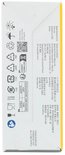 Medela verpakking met recycling symbolen, product code en adressen. Wit, grijs en geel.