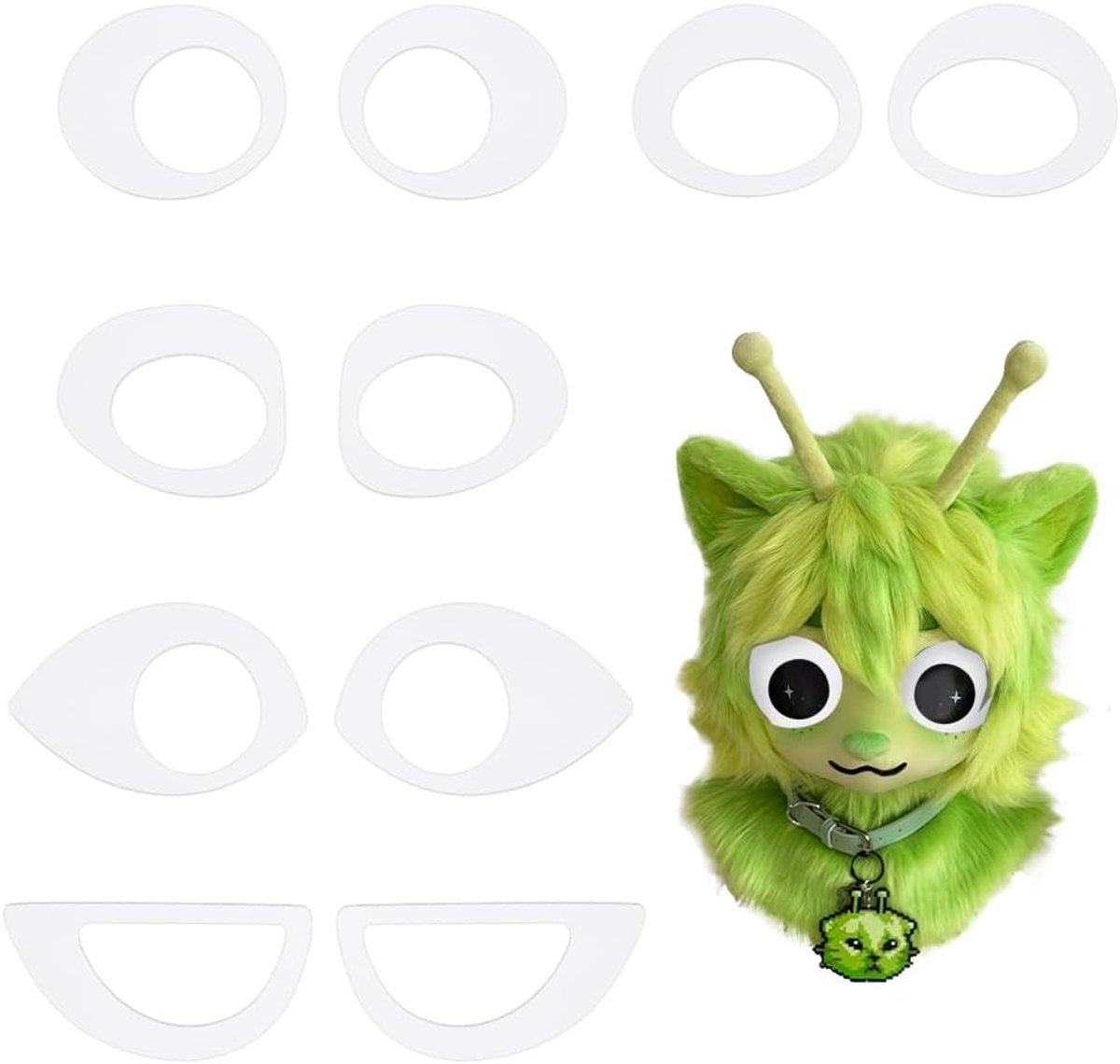 10 Stuks Witte Acrylaat Fursuit Ogen, Cosplay Oog Blank, Pluche Dier Craft Ogen voor Creatieve Karakterontwerpen en DIY Projecten