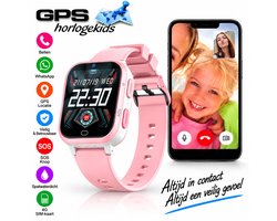 GPSHorlogeKids© - GPS horloge kind - smartwatch kinderen - WhatsApp - 4G videobellen - spatwaterdicht - SOS alarm - SMS - incl. SIM - Yoda Roze