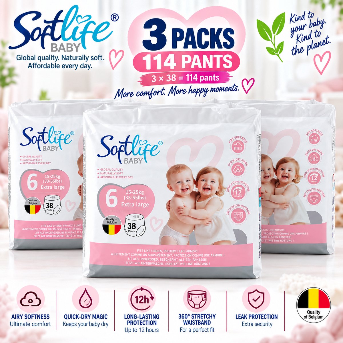 Softlife luierbroekjes maat 6 | 114 stuks