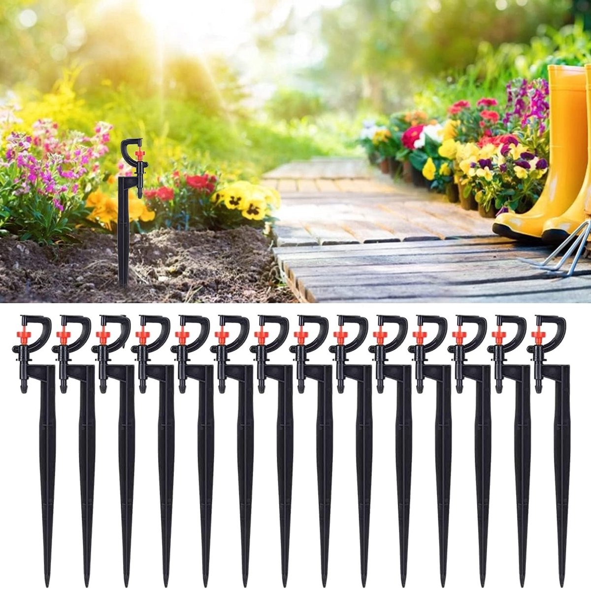 40 Stuks Plastic Besproeiingsdoppen G-Type met 360 Graden Rotatie voor Tuin, Landbouw en Gazons