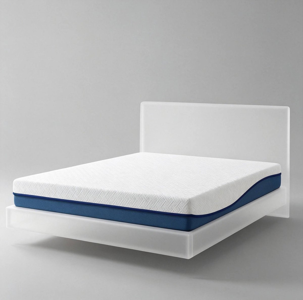 REDOM Traagschuimmatras - Schuim met groene thee - Afneembare wasbare hoes - Antislip onderzijde - Polyester - Wit en blauwgroen - 140 x 190 x 20 cm