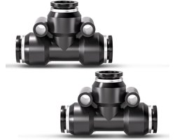 20 Stuks 8mm Zwarte Tee Push to Connect Pneumatische Fittingen voor Snelle Verbindingen en Accessoires