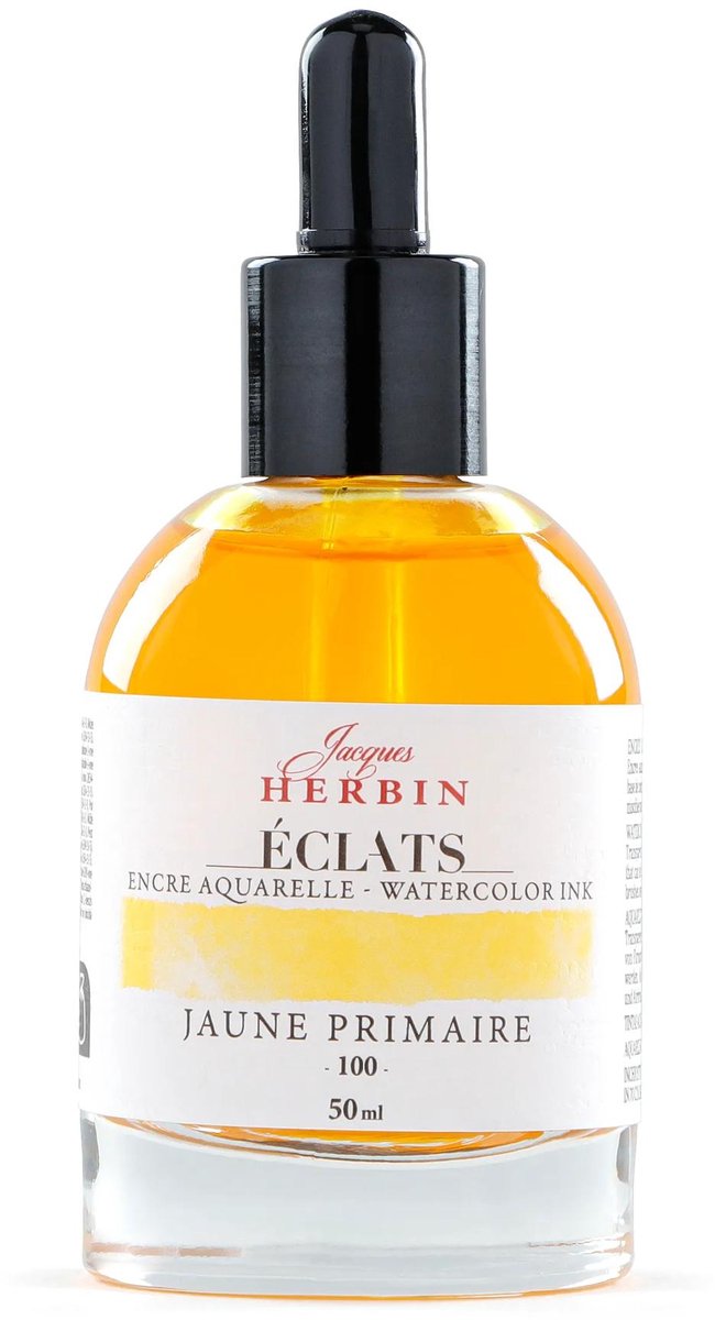 Jacques Herbin Éclats – Aquarel Inkt – Vloeibare Aquarelverf – Primair Geel – 100 – 50 ml