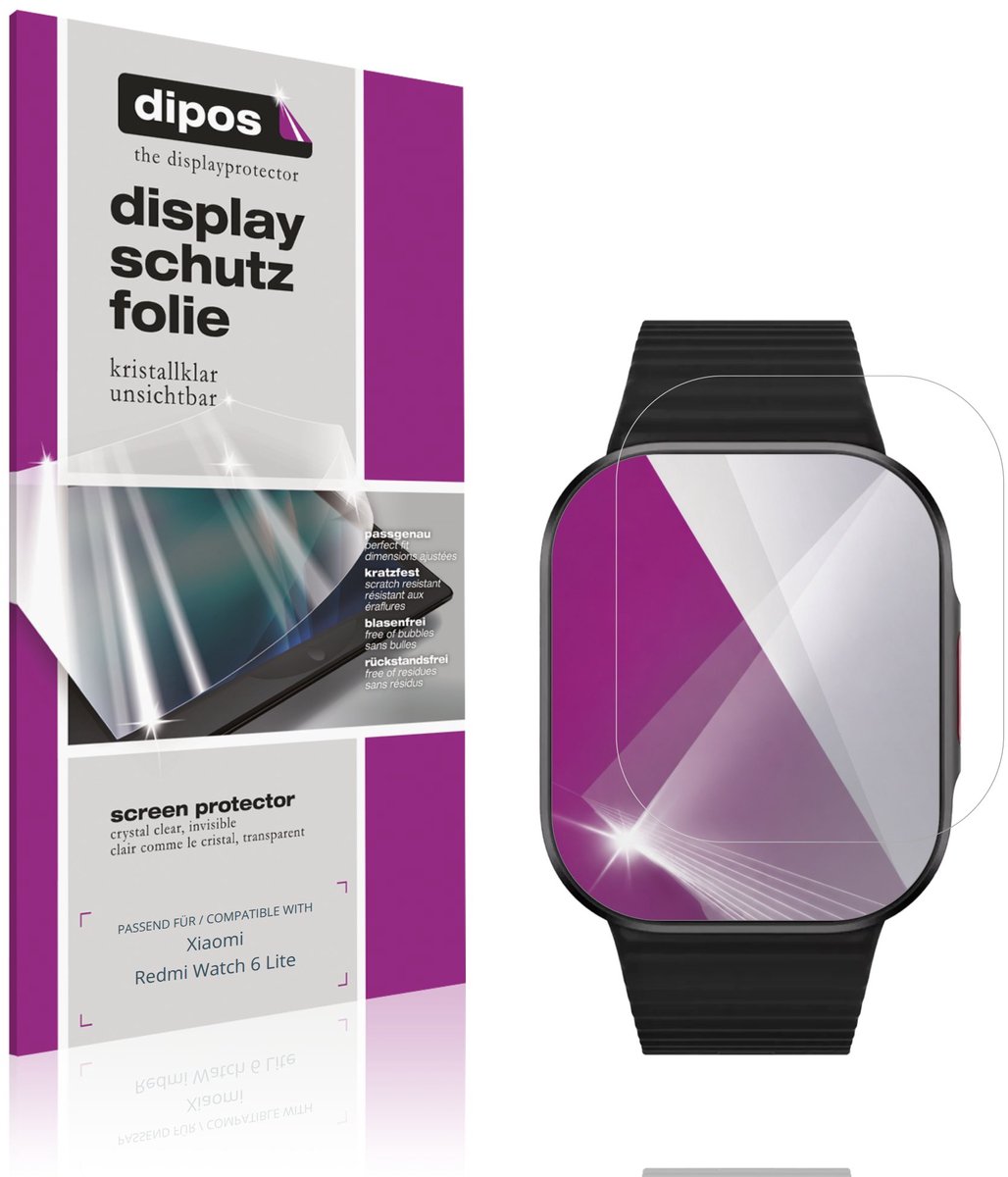 dipos – 6x Beschermfolie geschikt voor Xiaomi Redmi Watch 6 Lite | Krasbestendige & heldere Screenprotector Ultra-Thin