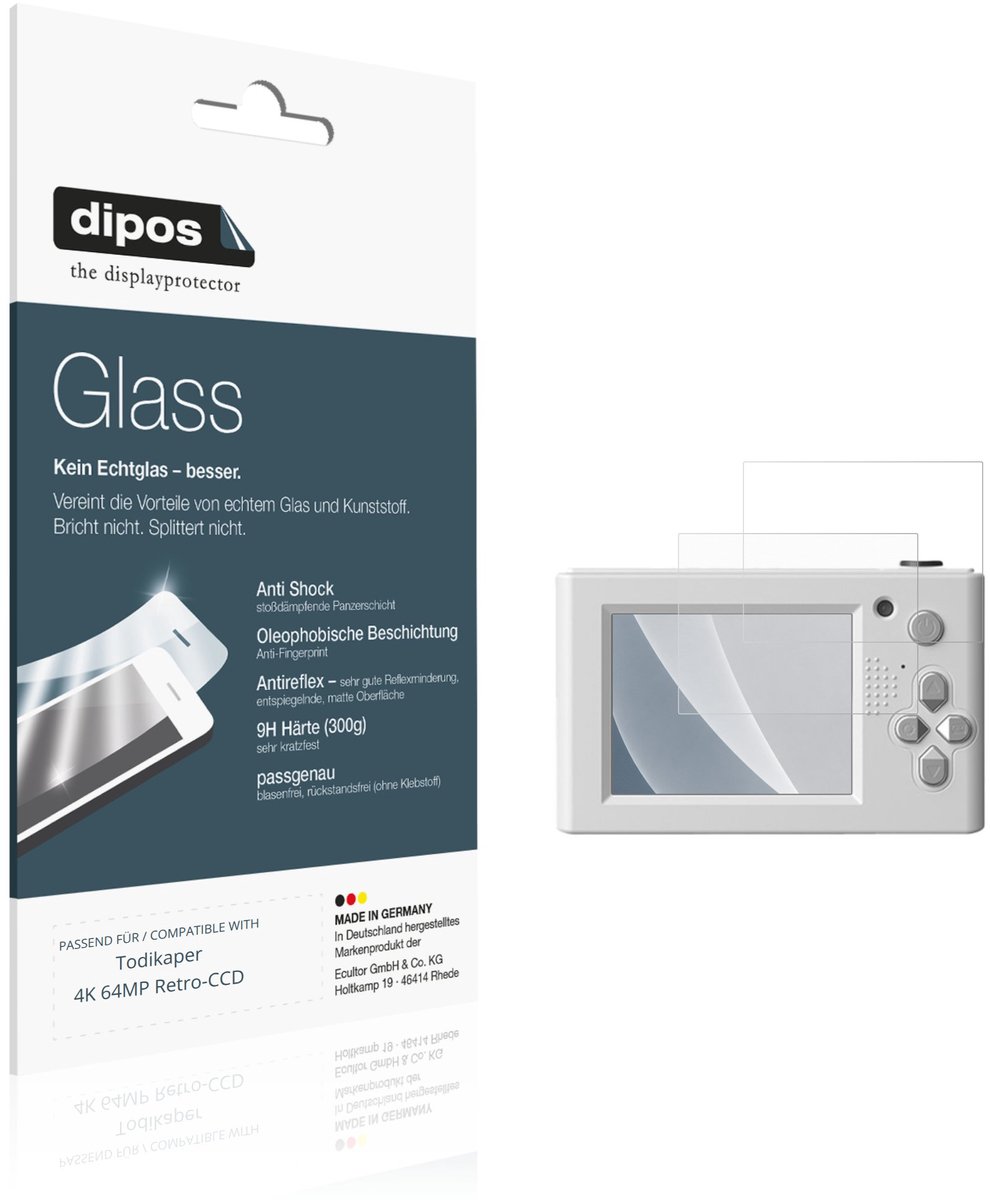 dipos – 2x Matte Pantserfolie geschikt voor Todikaper 4K 64MP Retro-CCD | 9H Screenprotector
