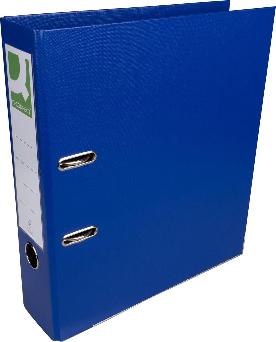 Q-CONNECT ordner, voor ft A4, volledig uit PP, rug van 8 cm, donkerblauw, PAK VAN 10