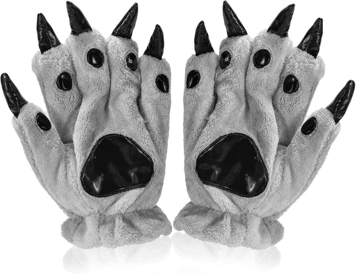 Handschoenen, kattenpoot, bontbeer, dinosaurus, wolf, kat, poot, cosplay, dierenhand, handschoenen, warm, dierenpoot, volledige vinger, voor vrouwen, tieners