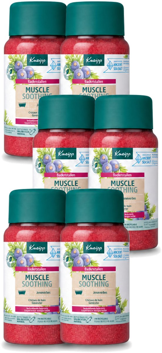 6 x Kneipp - Badzout - Muscle Soothing - Jeneverbes - Weldaad voor spieren - 600 g - Voordeelverpakking - 6 stuks