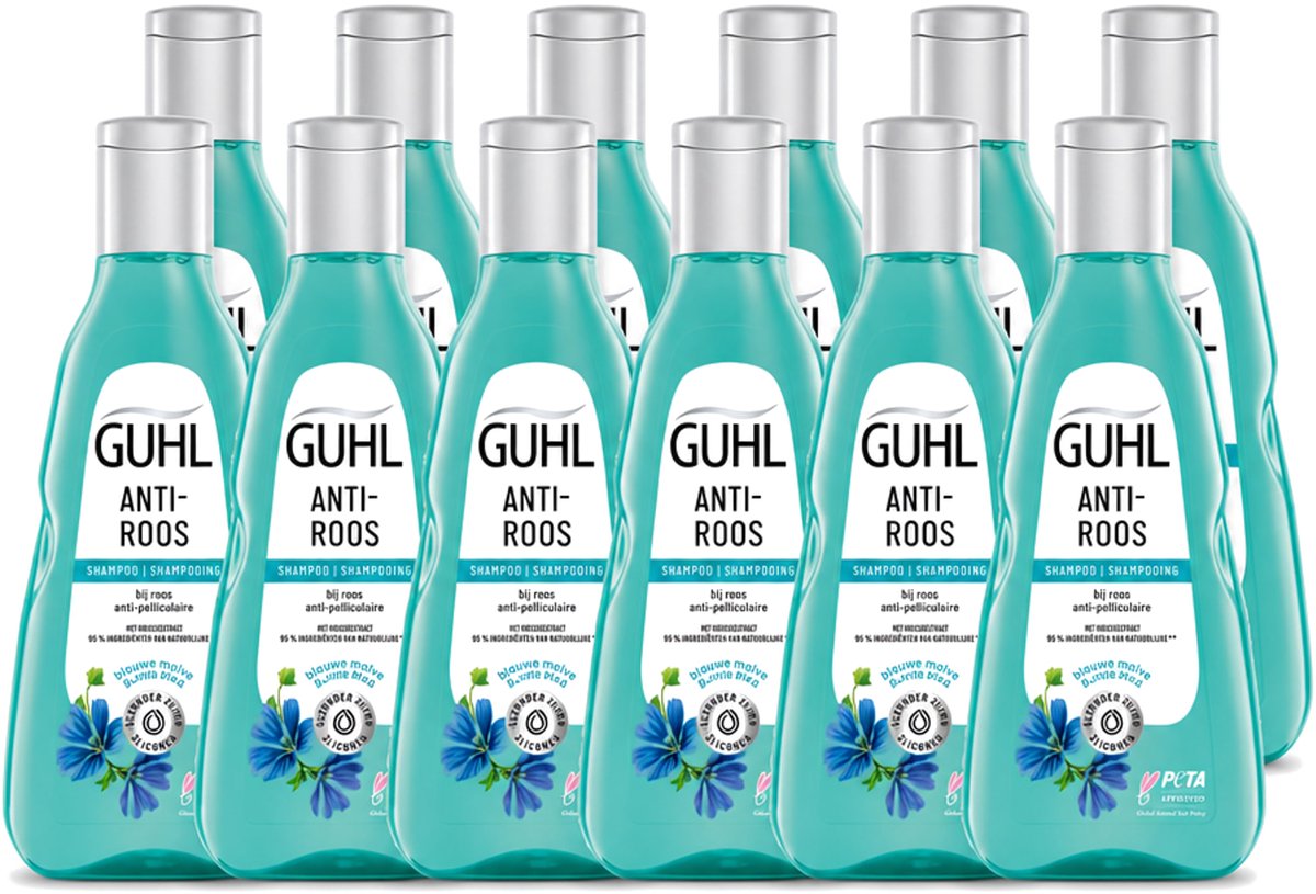 12 x Guhl - Shampoo - Anti-Roos - 250 ml - Voordeelverpakking - 12 stuks