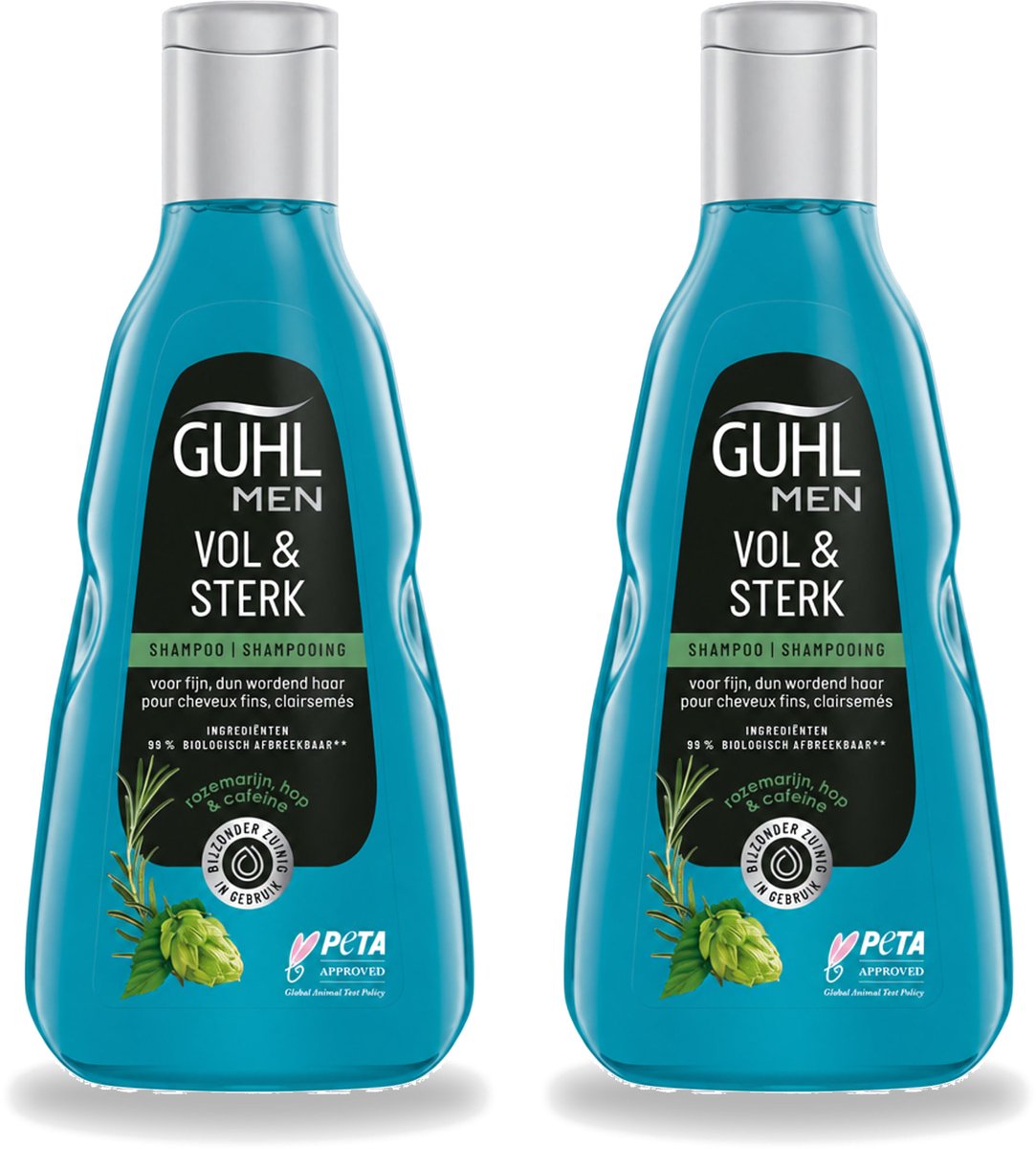 2 x Guhl - Shampoo - Men Vol & Sterk - 250 ml - Voordeelverpakking - 2 stuks