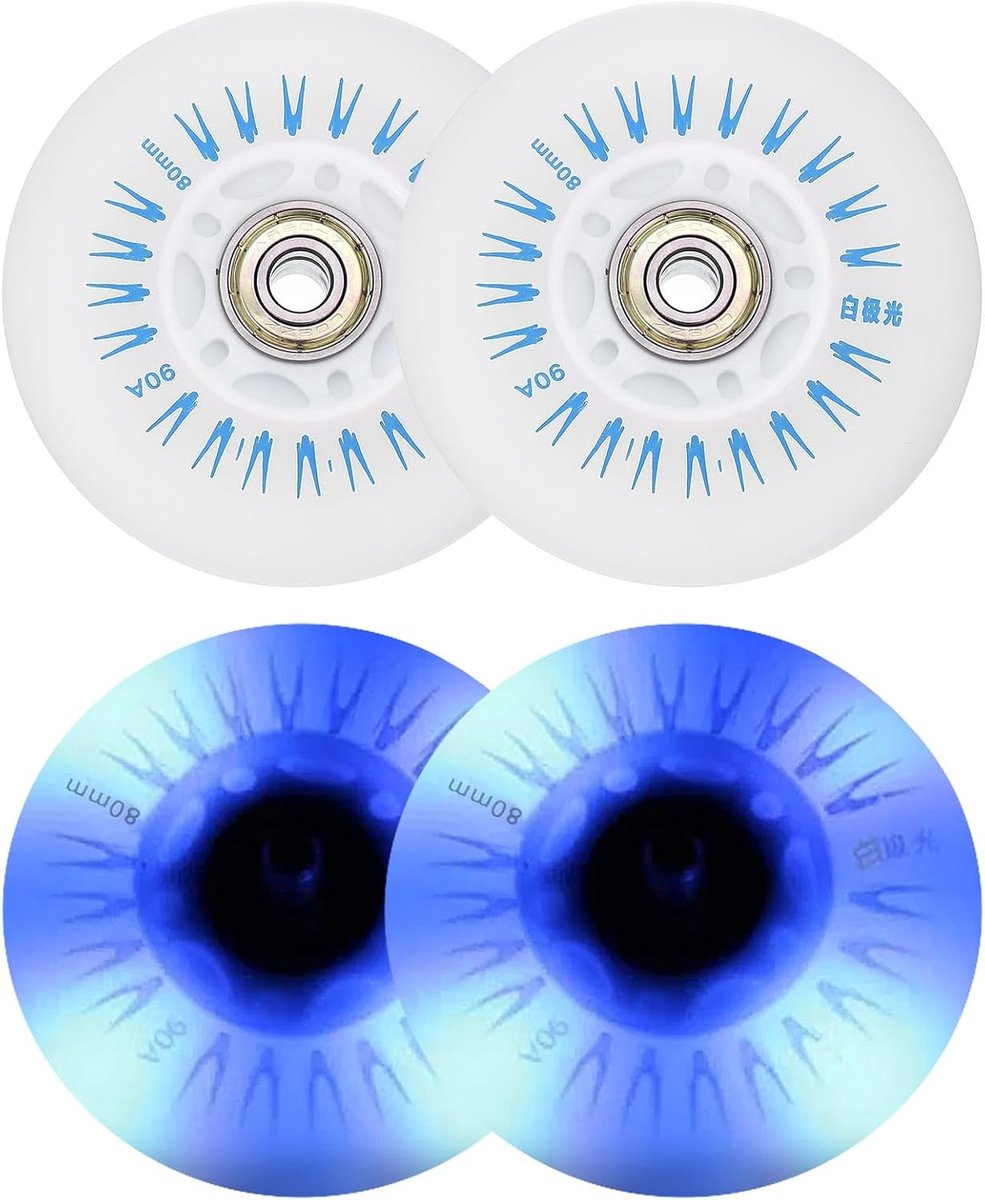 Kleurige LED Verlichte Inline Skate Wielen 80mm 4 Stuks Geschikt voor Binnen/Buiten Vervangingswielen voor Skates en Scooters