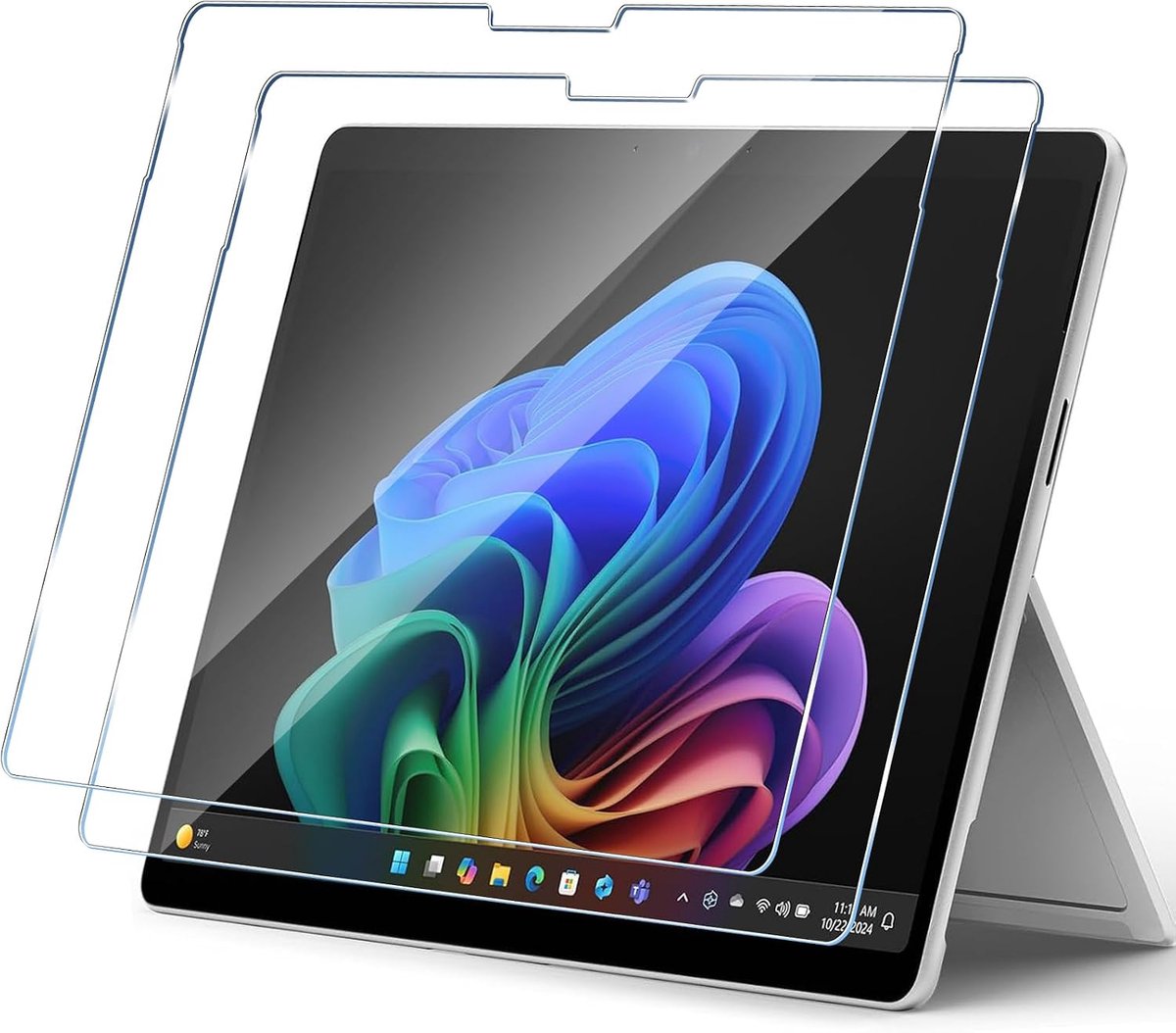 Compatibel met Microsoft Surface Pro 11/Pro 10/Pro 9, 2 Stuks 9H Hardheid Anti-Kras Gepantserd Glas, Anti-Bubbel Pantser Beschermingsglas, HD-Helder