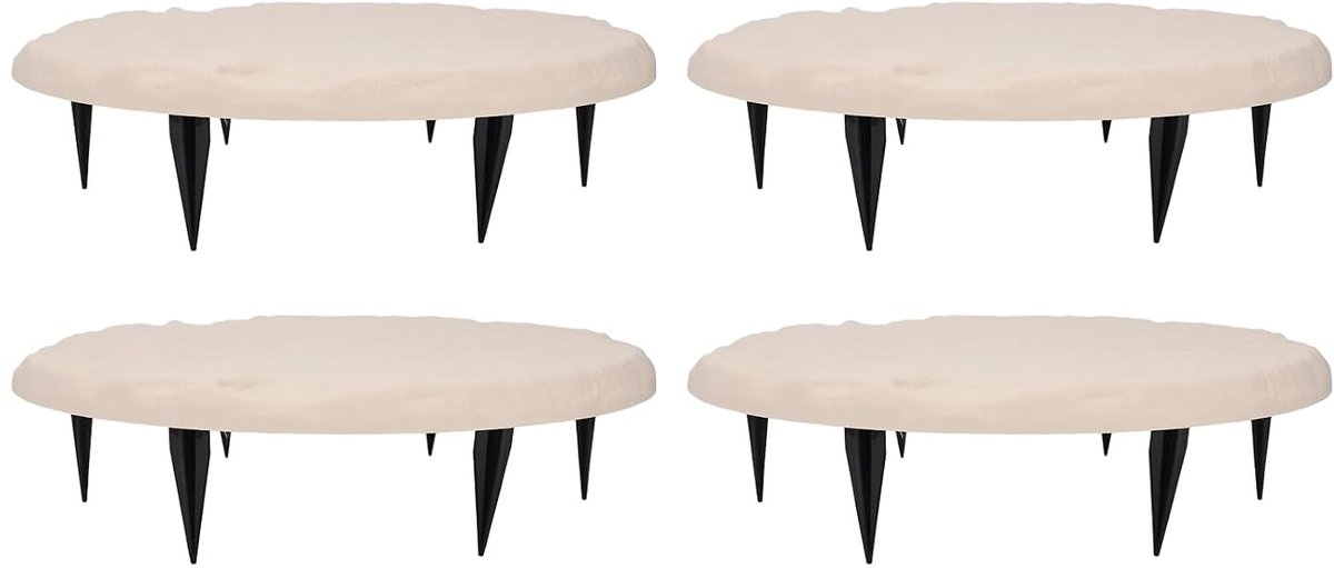 Stapstenen, decoratieve ronde stapstenen met grondstakken voor tuinroute, gazon loopbrug, gemaakt van duurzaam polypropyleenmateriaal, 15,71 inch diameter, 4 pack (beige)