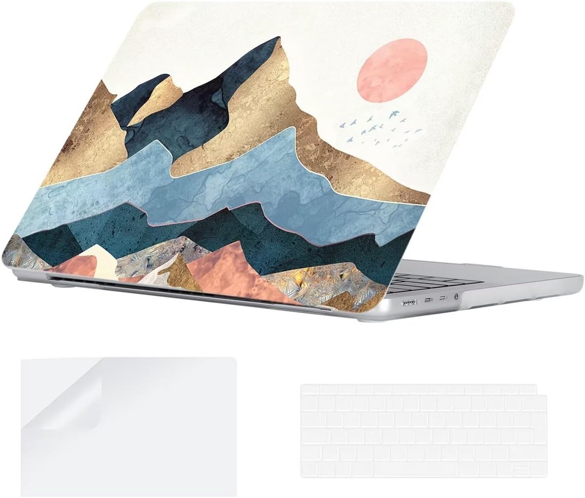 Compatibel met Macbook Pro 14 inch M4 M3 M2 M1 A3112 A3185 A3401 A2992 A2918 A2779 A2442 Pro/Max, Plastic Beschermende Hard Shell Cover met toetsenbordbeschermer, Berg