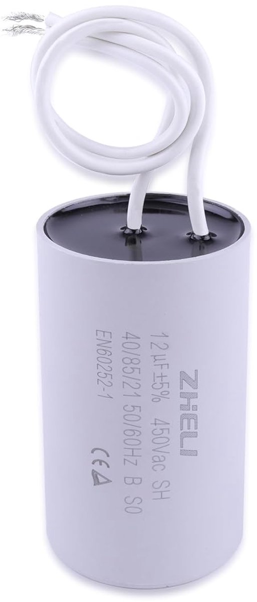 CBB60 condensator 12uF - cilindrisch 450VAC - hoge kwaliteit - geschikt voor diverse toepassingen - ShopVlot