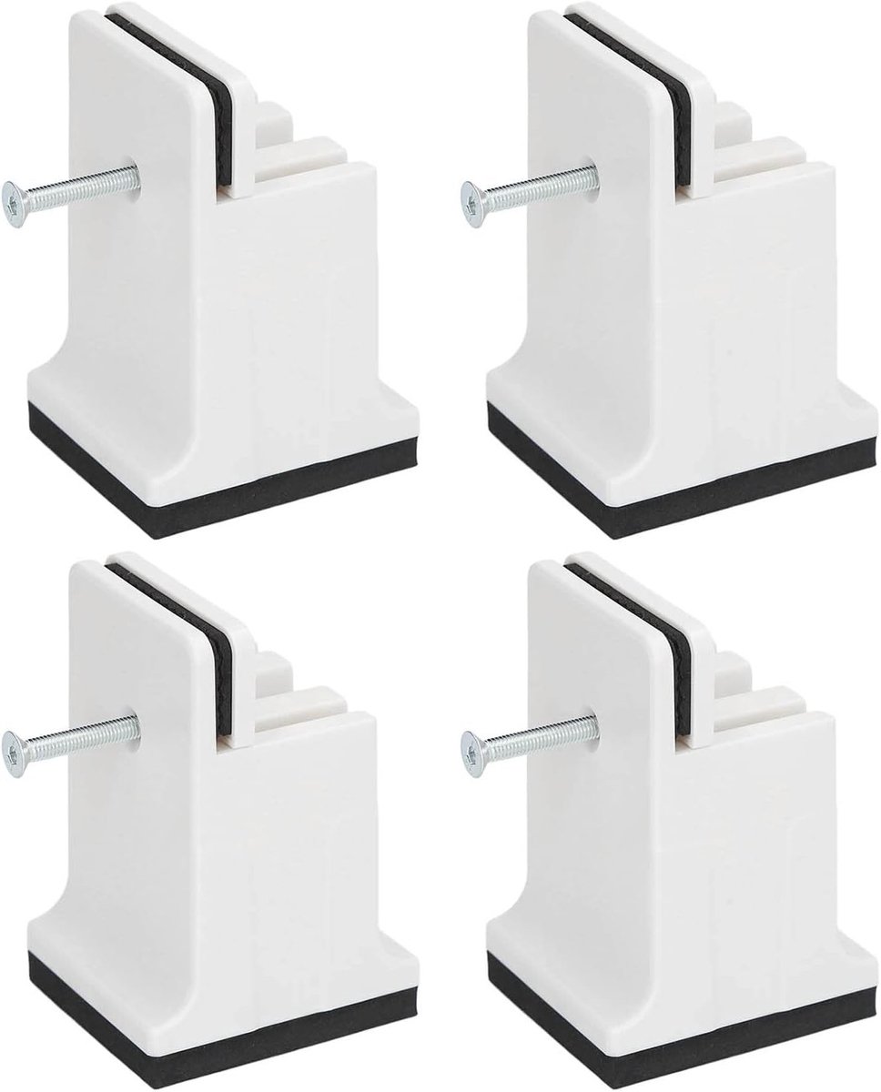 Verstelbare Meubelverhogers met Schroefklem - Rubber Sofa Bed Verhogers voor Zware Meubels - Set van 4 (Wit)