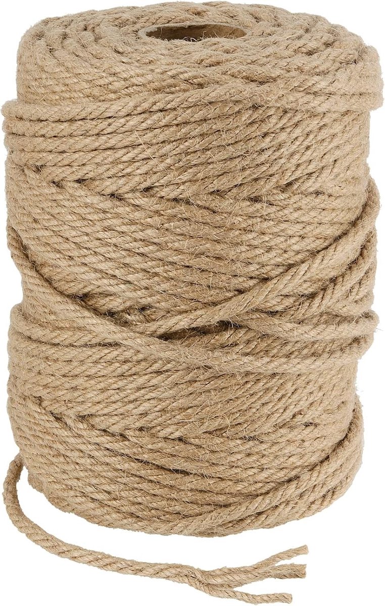 Natuurlijke Jute Touw 150m x 5mm - Sterk, Duurzaam en Ideaal voor Tuinieren, Decoratie en Verpakken