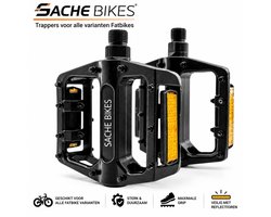 SACHE BIKES Fatbike Pedalen – Universele Fietspedalen met Reflectoren – Extra Grip – Sterk & Duurzaam – Zwart