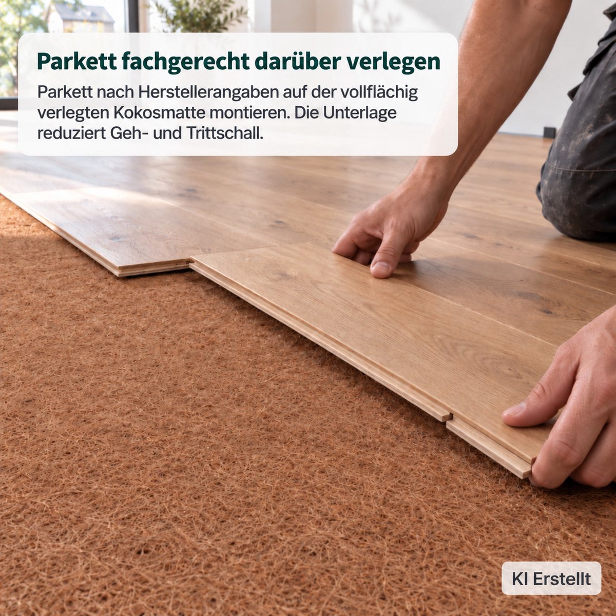 30 m Kokos contactgeluidsisolatie 600 g/m² – Natuurvezelmat 3,5 mm, 1 m breed – Warmte- en geluidsisolatie
