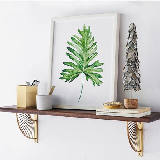 Set van 2 Gouden Muurplank Steunen - Metalen Plankdragers voor Keuken, Woonkamer en Slaapkamer Decoratie — afbeelding 5