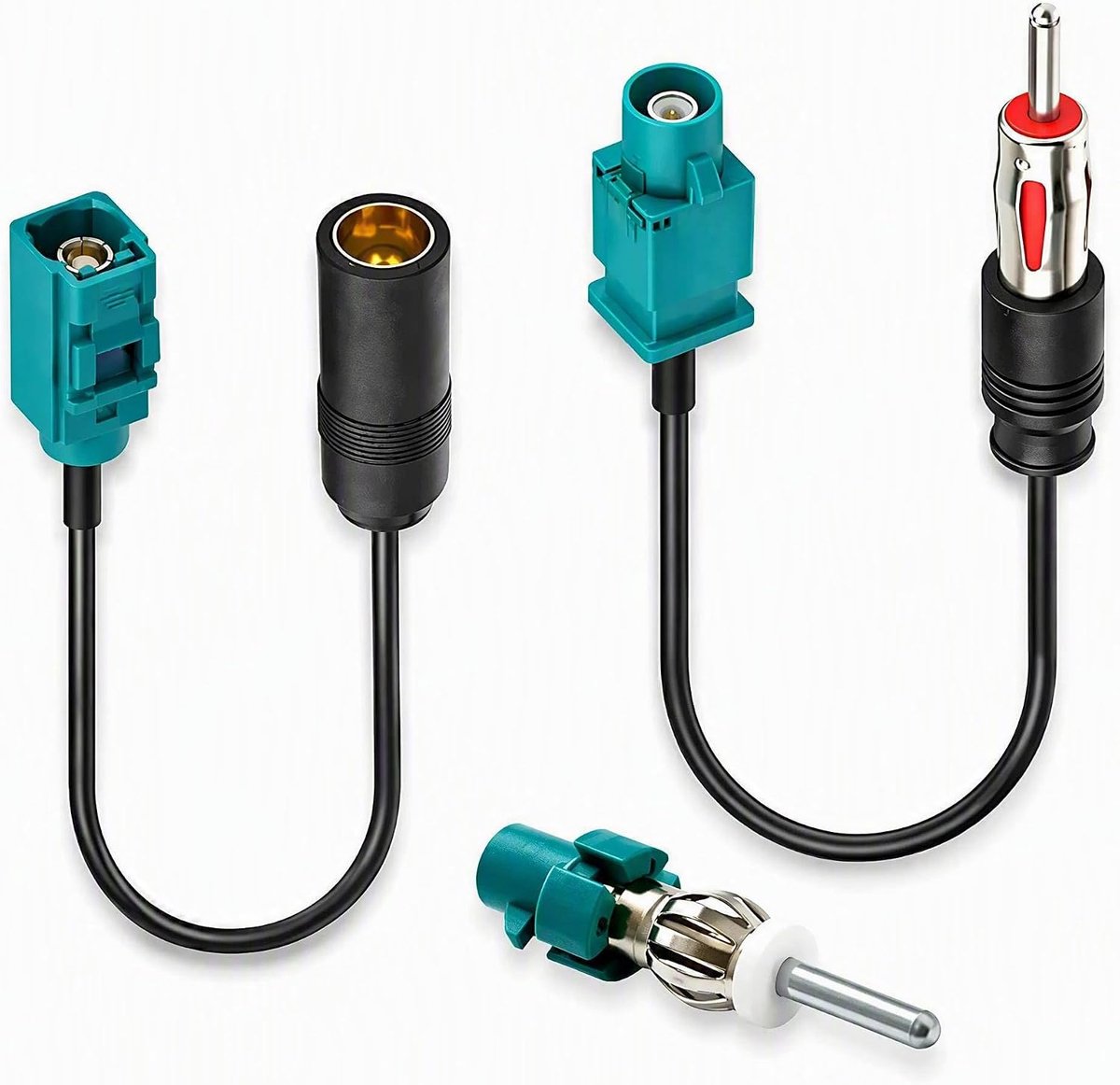 Auto radio antenne adapter set - 3 stuks Fakra Z naar DIN stekker - FM/AM ontvanger - Eenvoudige installatie - ShopVlot