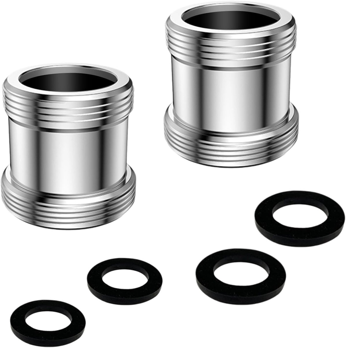 Dubbele Draad Adapters M22-24, Tap Adaptor voor Mannetjesdraad, Aerator Connector met Rubberafdichting voor Keukenkraan en Waterfilter
