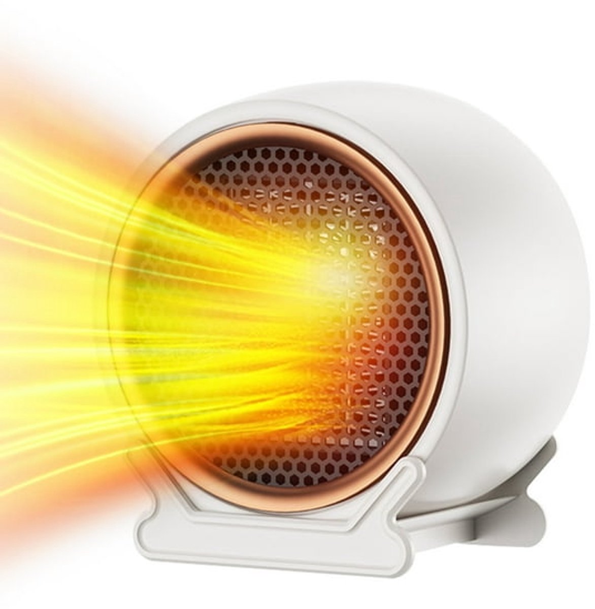 Draagbare elektrische kachel, kleine mini-kachel voor binnen, 1200W met thermische sensor, geschikt voor thuis en slaapkamer - wit.