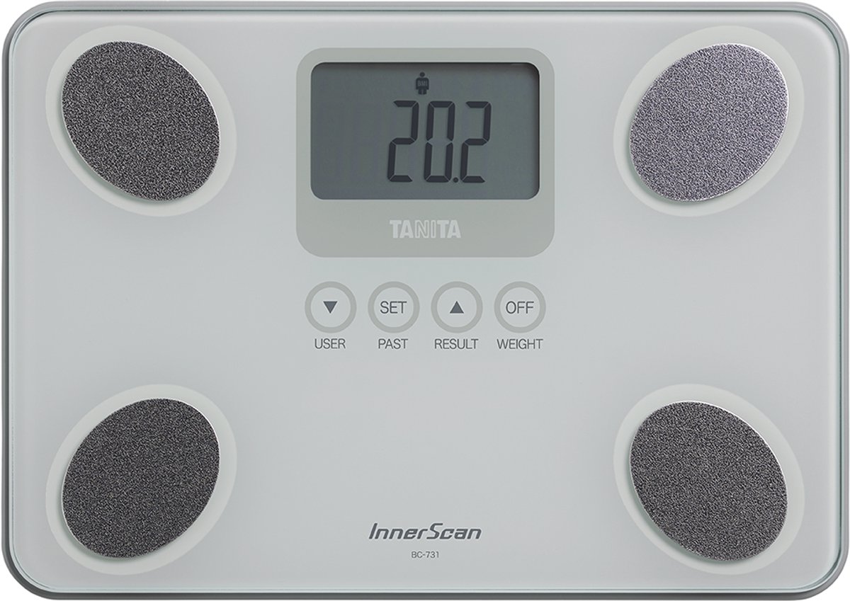 Digitale Personen Weegschaal met Lichaamsanalyse - Personenweegschaal met Gebruikersherkenning - Compact Formaat- TANITA® BC-731 wit