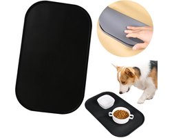 Placemat voor voerbak van hond of kat huisdieren - siliconen waterdicht - Voer-en drinkmat voor huisdieren-waterdichte mat voor honden en katten-antislip voerbak voor op de vloer- gemakkelijk schoon te maken-44x27cm